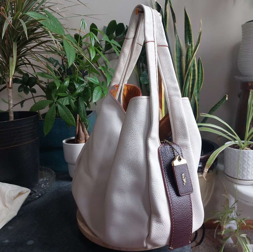 🤍Coach 1941 Bandit 39 Chalk Hobo With Praire Flower Saddle Print Inner Bag - Picture 10 of 15